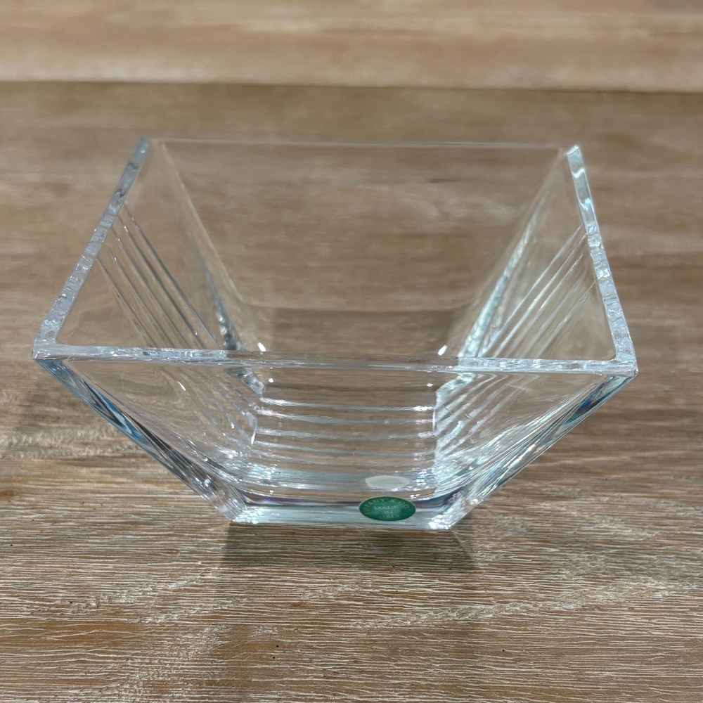 Tiffany & Company Metropolis Crystal Bowl, Size 4” Square